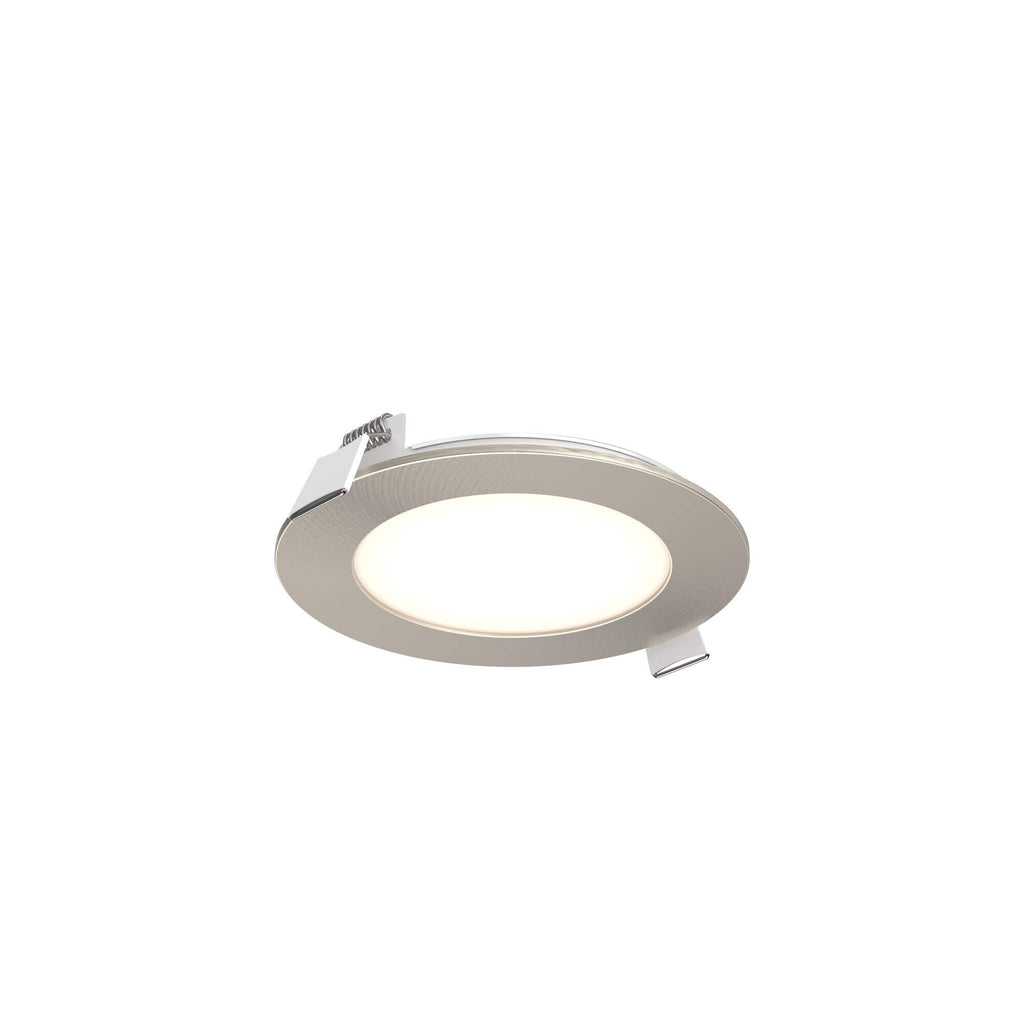 4 Inch Round Panel Light in Satin Nickel
