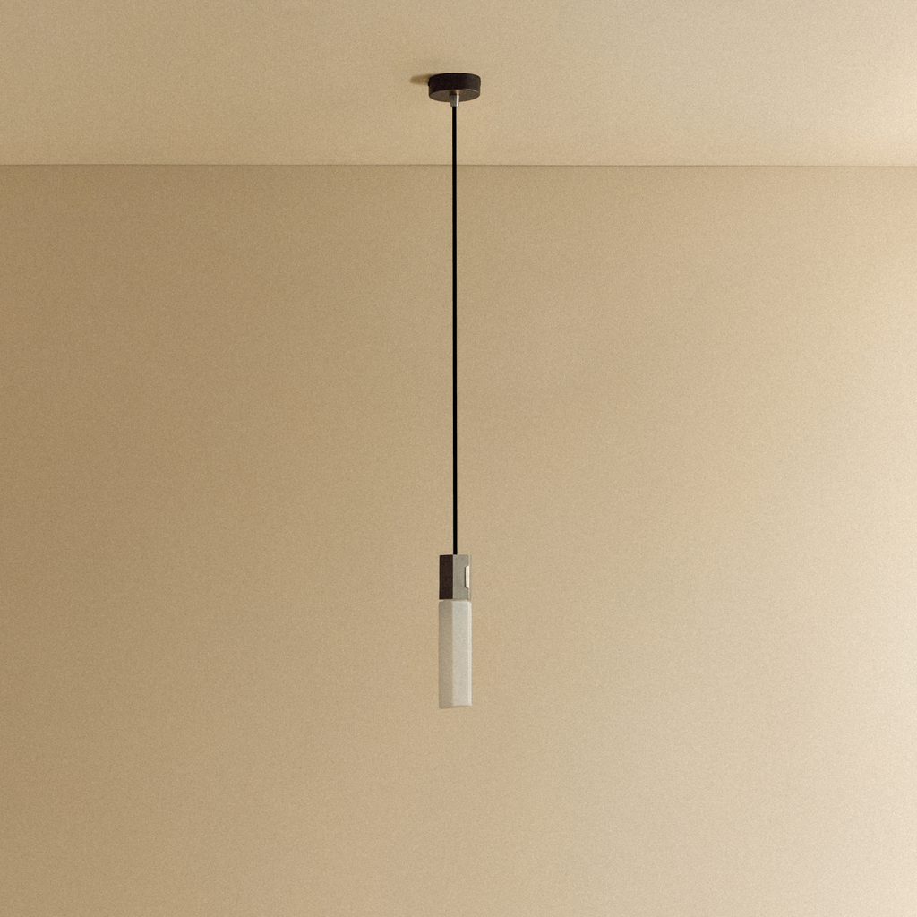 Basalt Single Pendant in Stainless Steel
