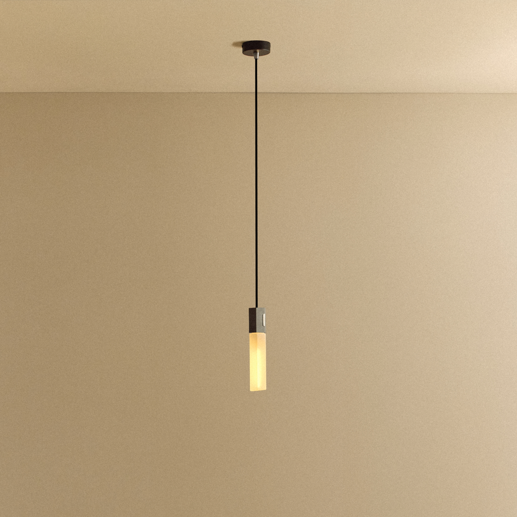 Basalt Single Pendant in Stainless Steel