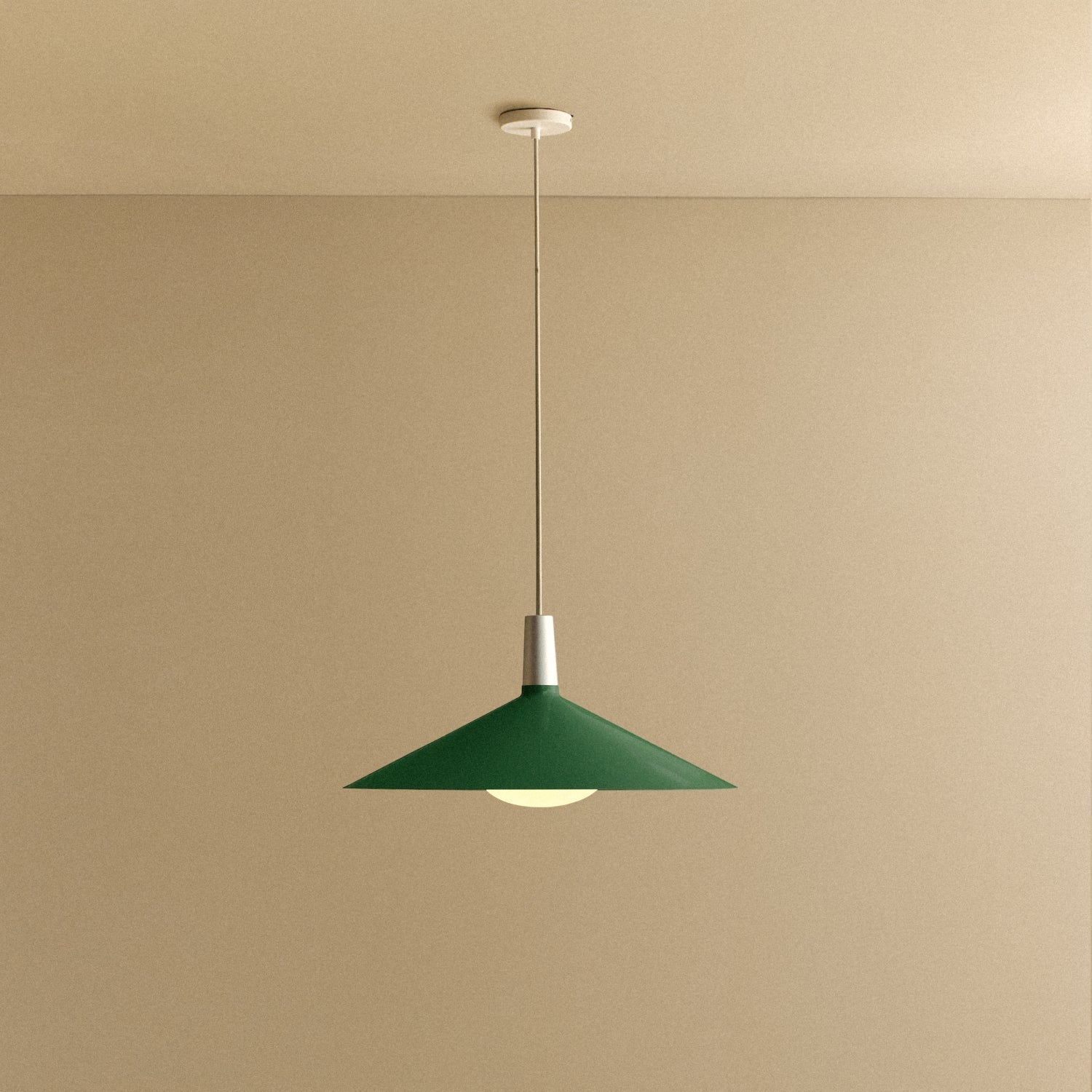Bower Pendant Light Large in Dark Green + Oval II