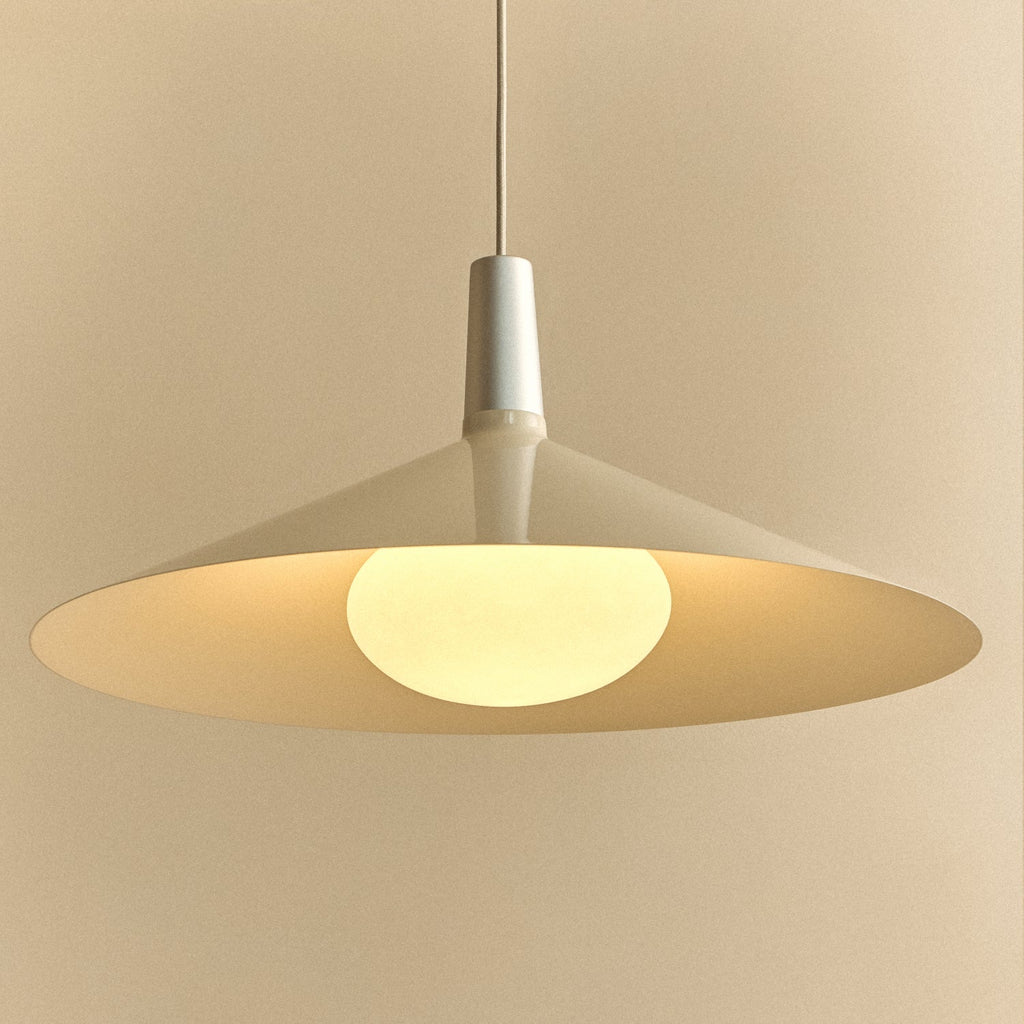 Bower Pendant Light Large in Oyster White + Oval II