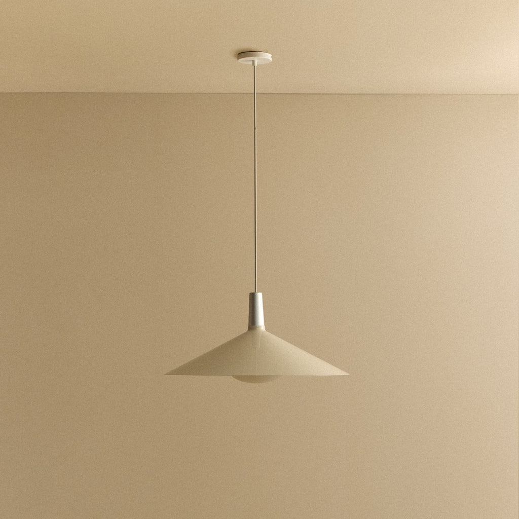 Bower Pendant Light Large in Oyster White + Oval II