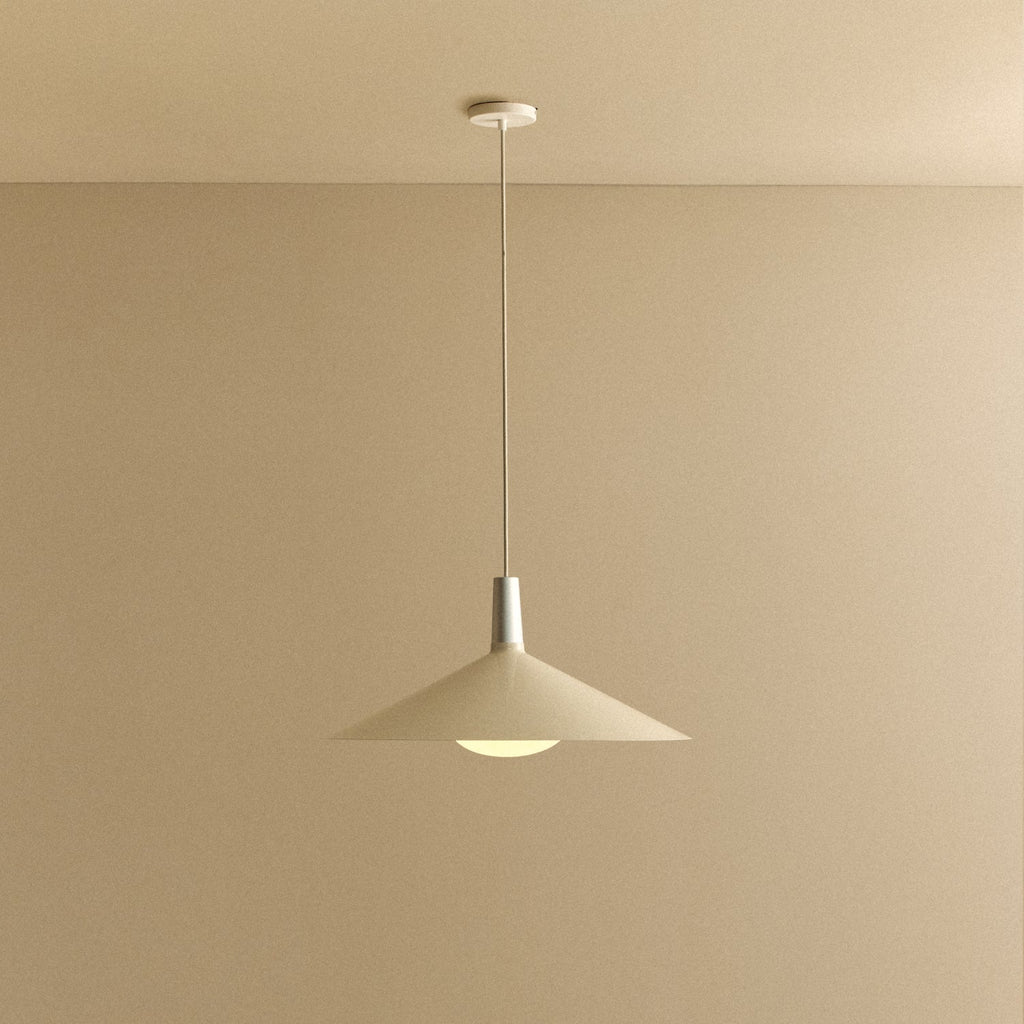 Bower Pendant Light Large in Oyster White + Oval II