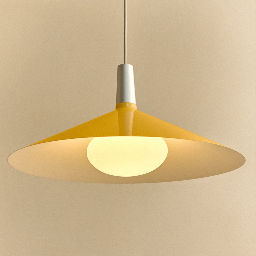 Bower Pendant Light Large in Yellow + Oval II