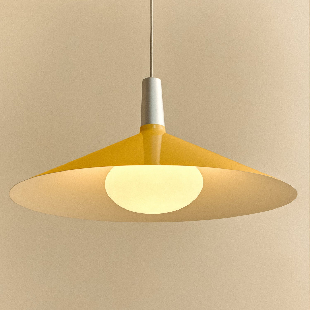 Bower Pendant Light Large in Yellow + Oval II