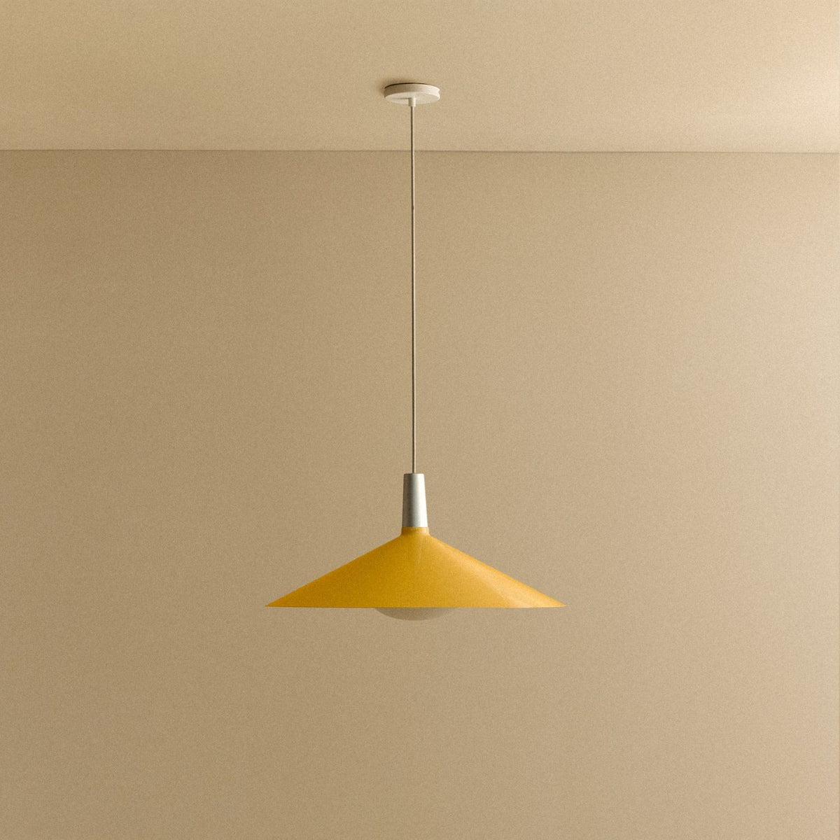 Bower Pendant Light Large in Yellow + Oval II