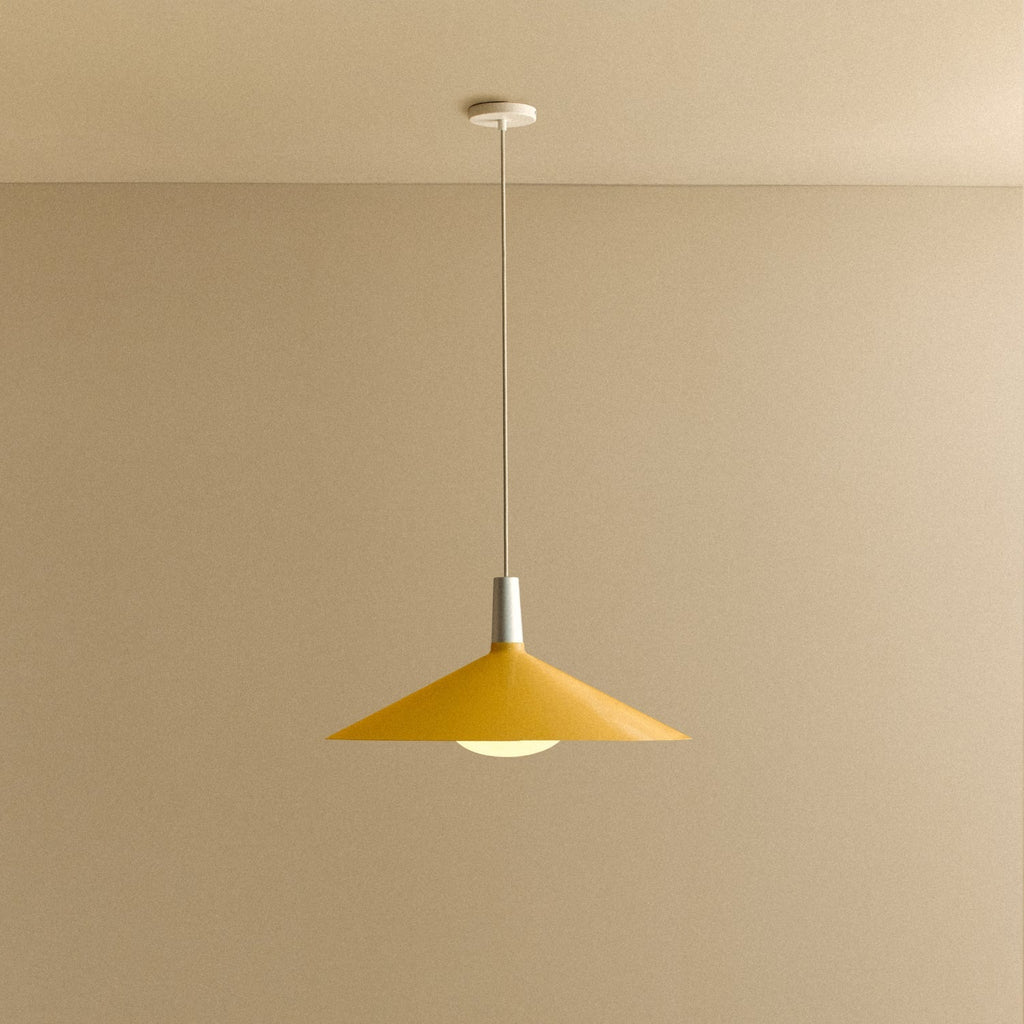 Bower Pendant Light Large in Yellow + Oval II