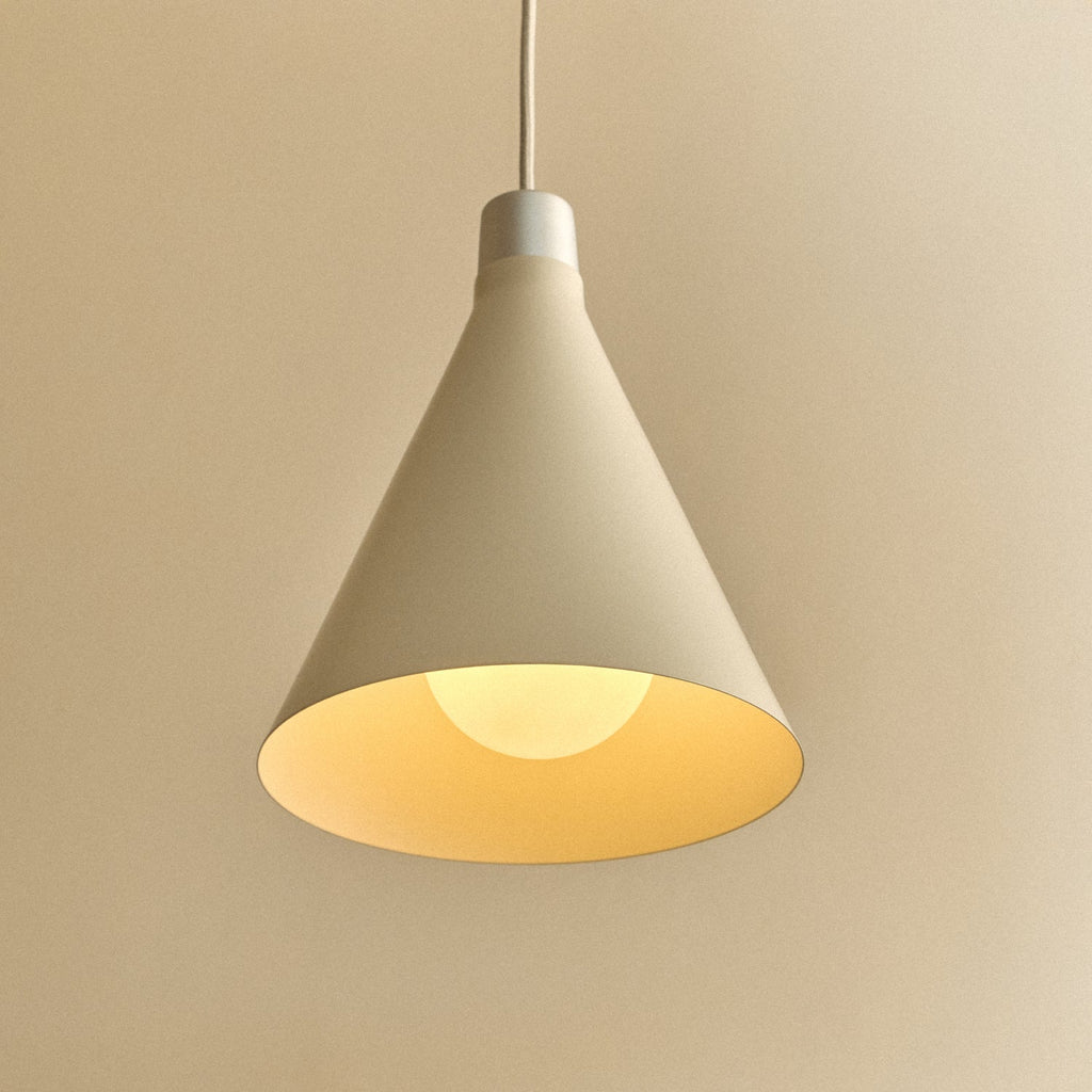 Bower Pendant Light Small in Oyster White + Sphere III