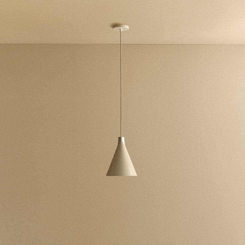 Bower Pendant Light Small in Oyster White + Sphere III