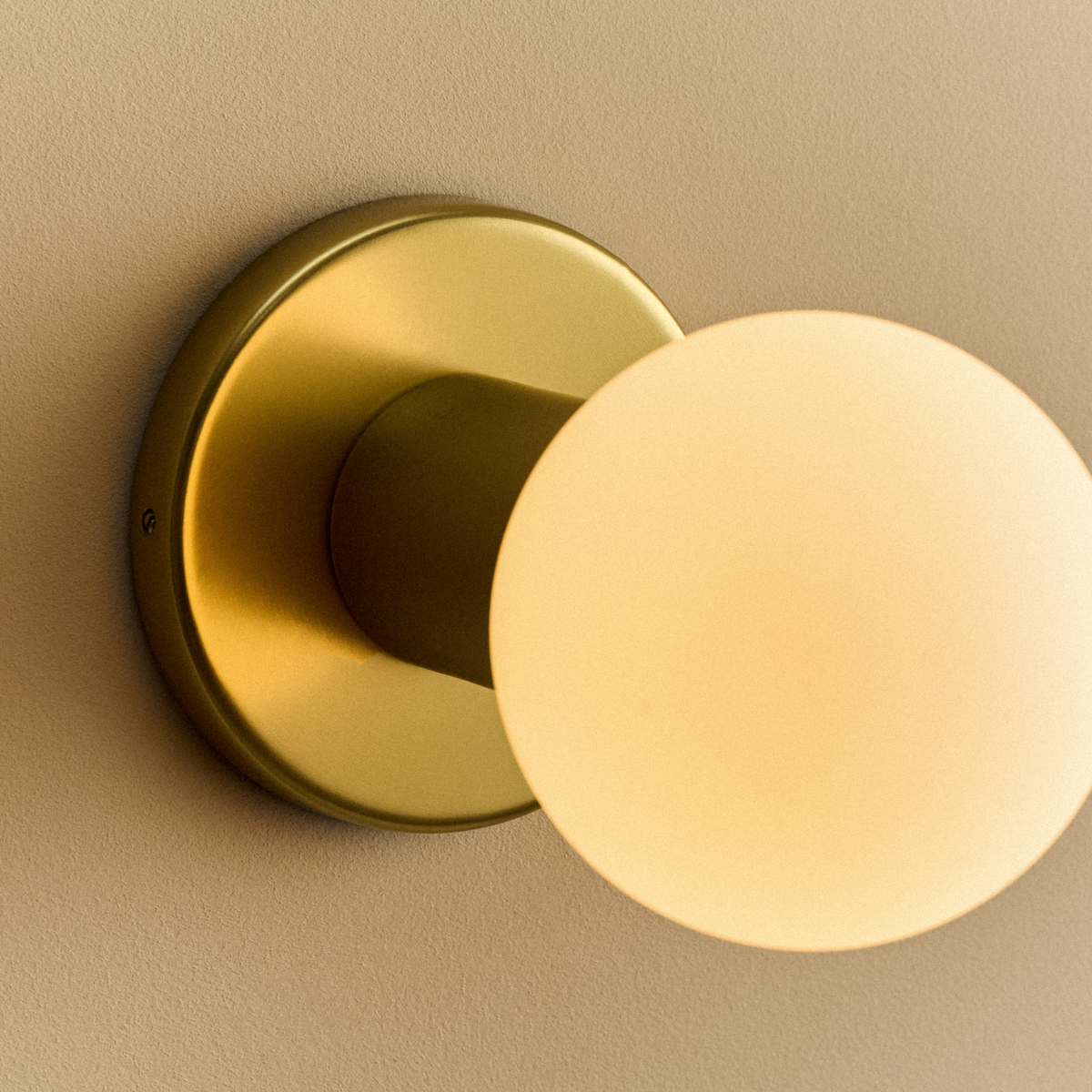 Lochan Wall Light in Brass + Sphere III