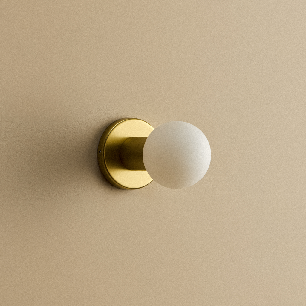 Lochan Wall Light in Brass + Sphere III