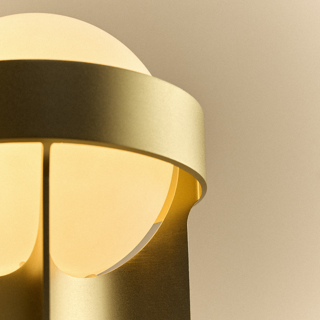 Loop Table Lamp in Gold + Sphere IV
