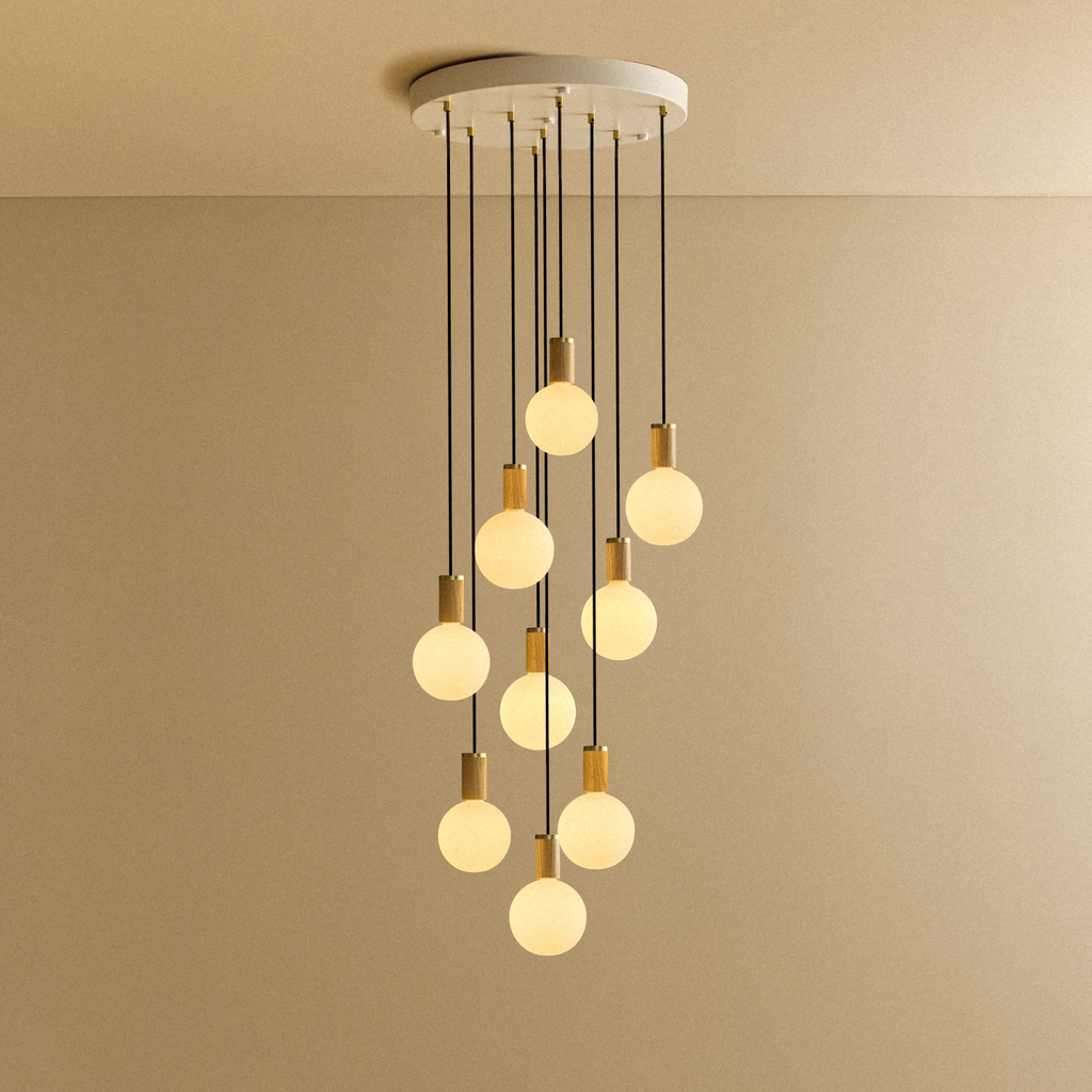 Nine Pendant in Oak + Sphere IV
