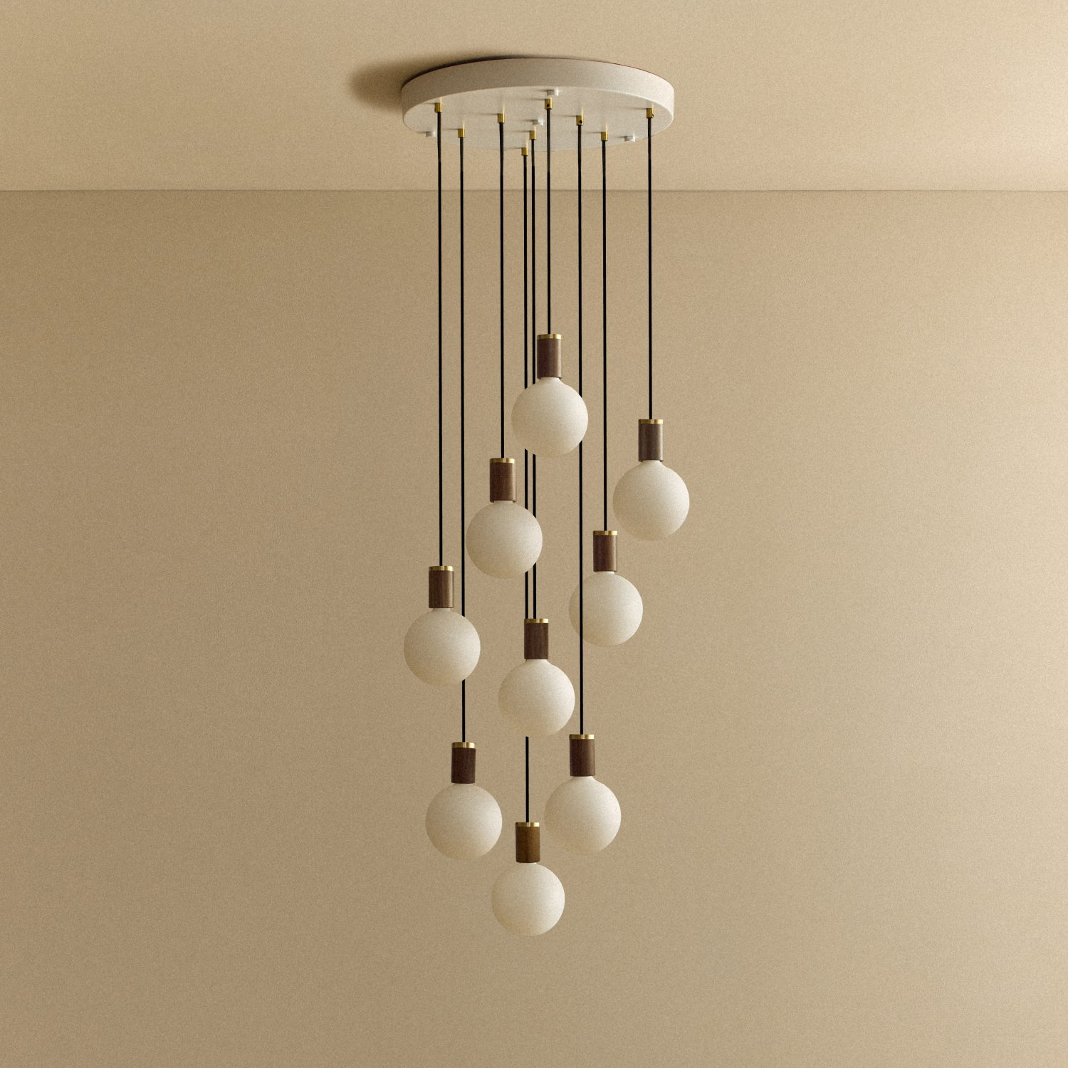 Nine Pendant in Walnut + Sphere IV