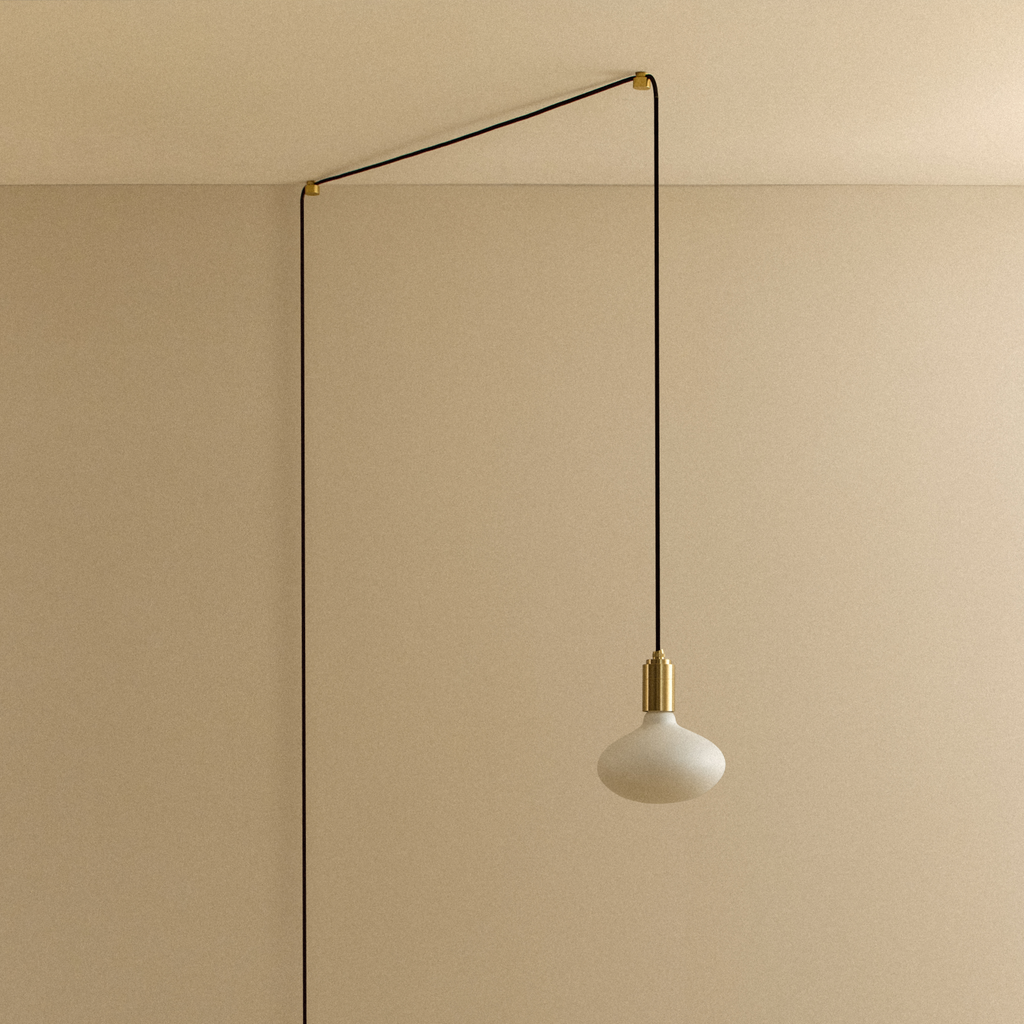 Oval Dim to Warm Plug-In Pendant in Brass