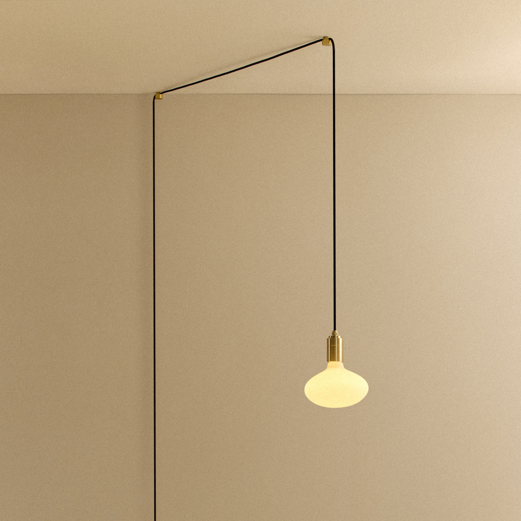 Oval Dim to Warm Plug-In Pendant in Brass