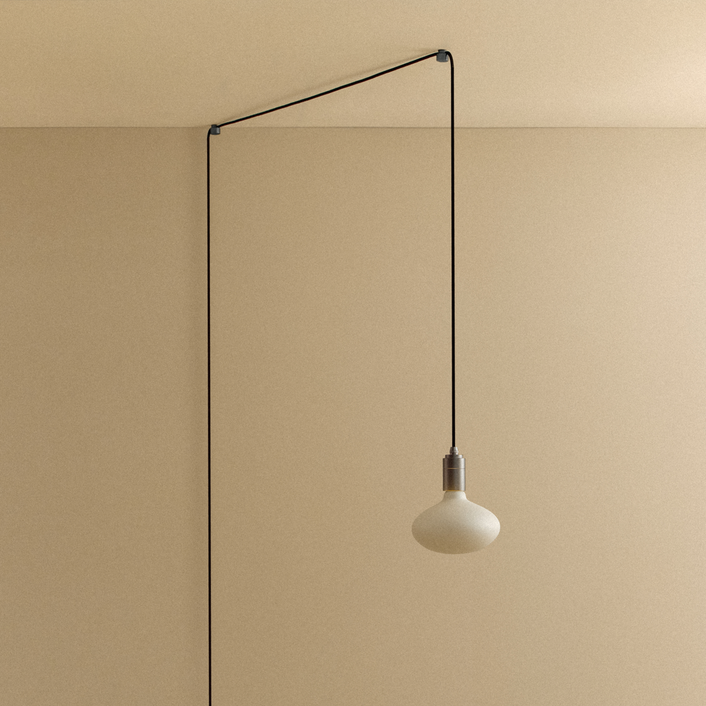 Oval Dim to Warm Plug-In Pendant in Graphite
