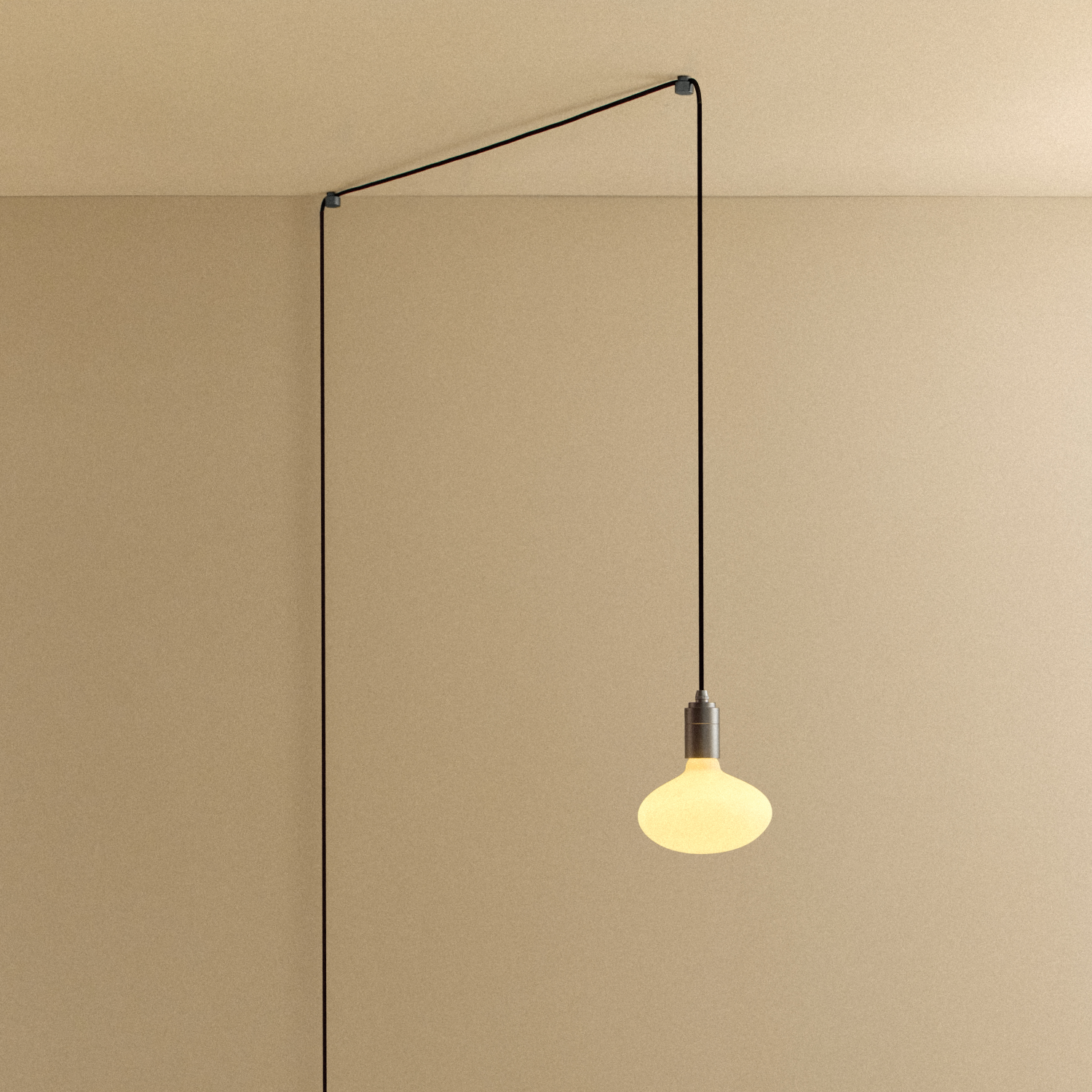 Oval Dim to Warm Plug-In Pendant in Graphite
