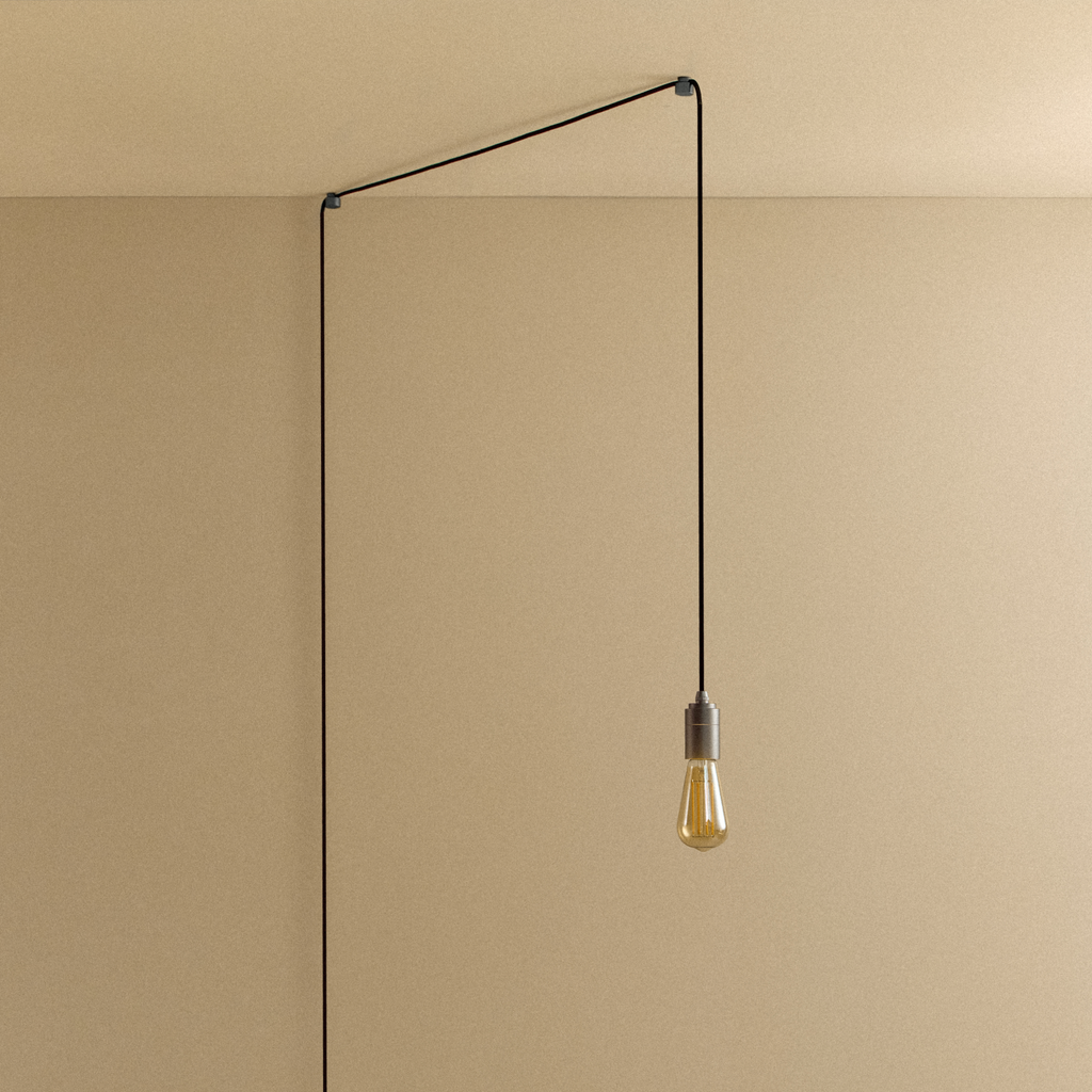 Squirrel Cage Plug-In Pendant in Graphite