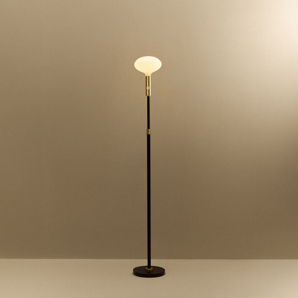 Poise Adjustable Floor Lamp in Brass + Oval II