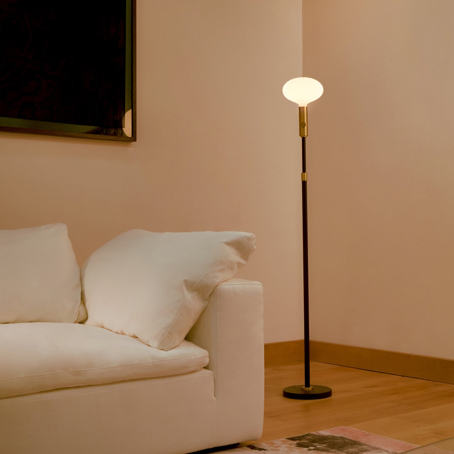 Poise Adjustable Floor Lamp in Brass