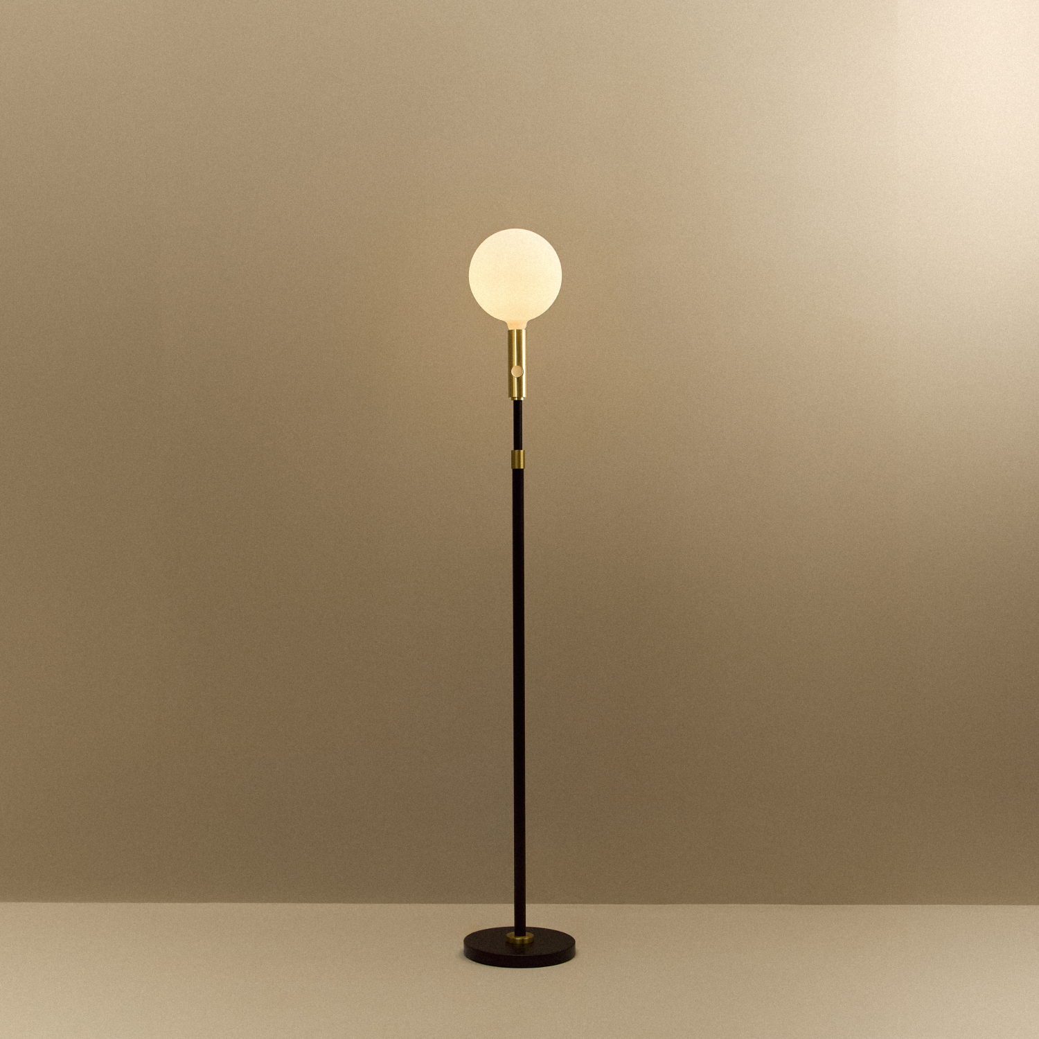 Poise Adjustable Floor Lamp in Brass + Sphere V