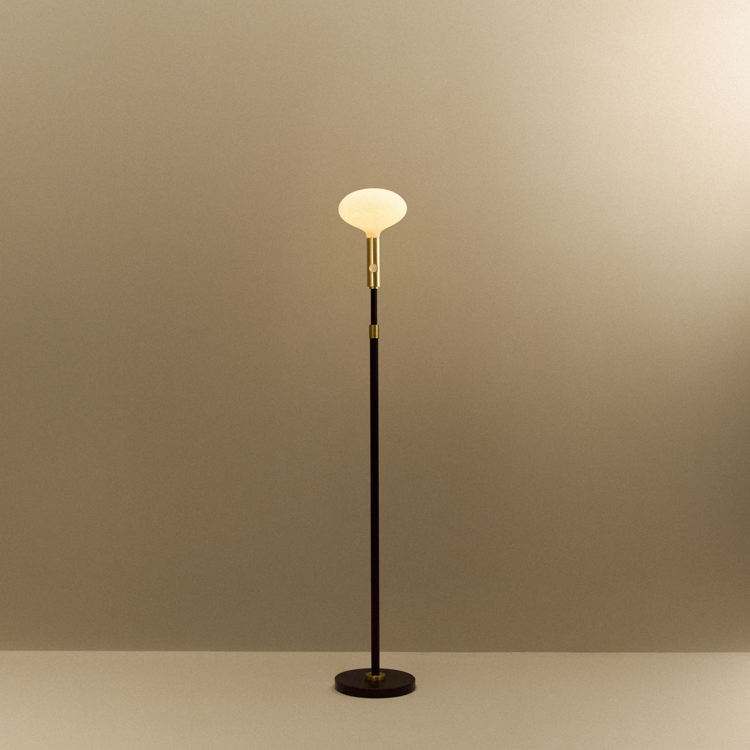 Poise Adjustable Floor Lamp in Brass + Oval II