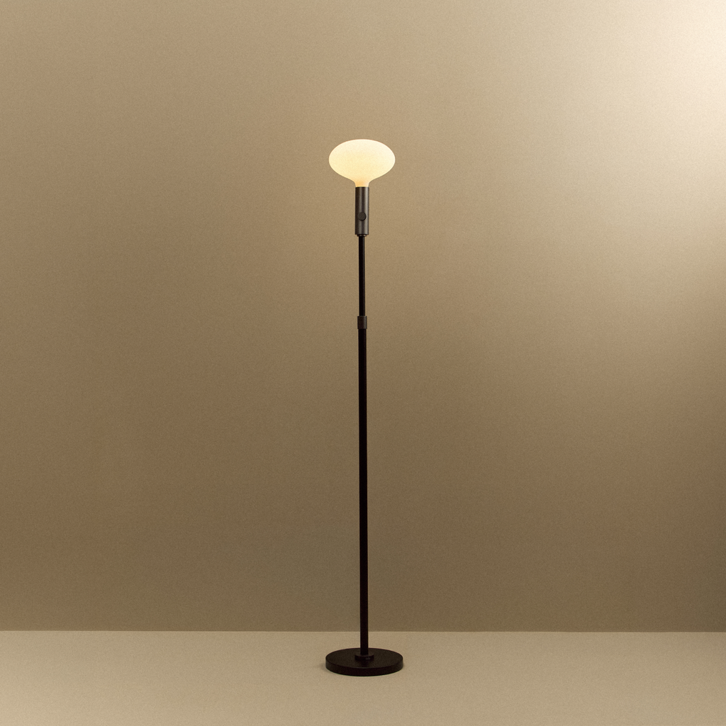 Poise Adjustable Floor Lamp in Graphite + Oval II