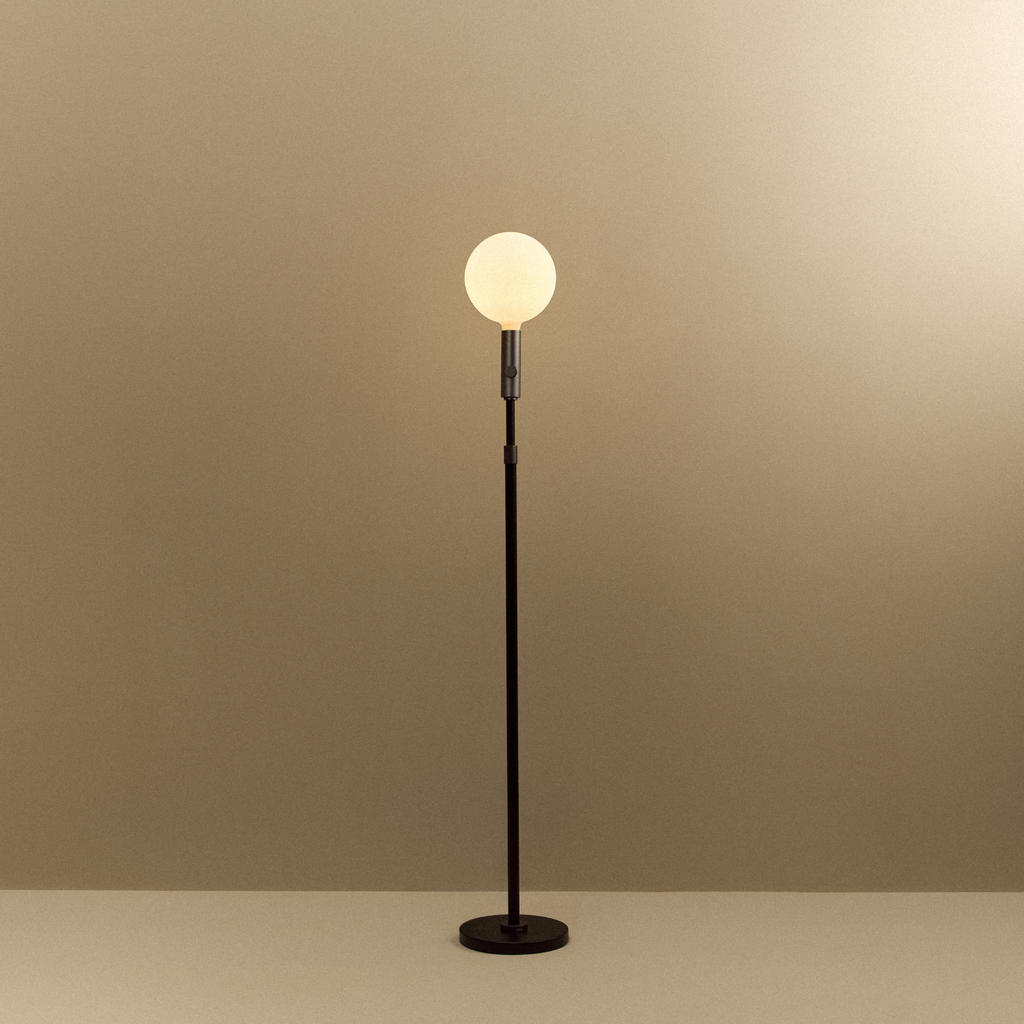Poise Adjustable Floor Lamp in Graphite + Sphere V