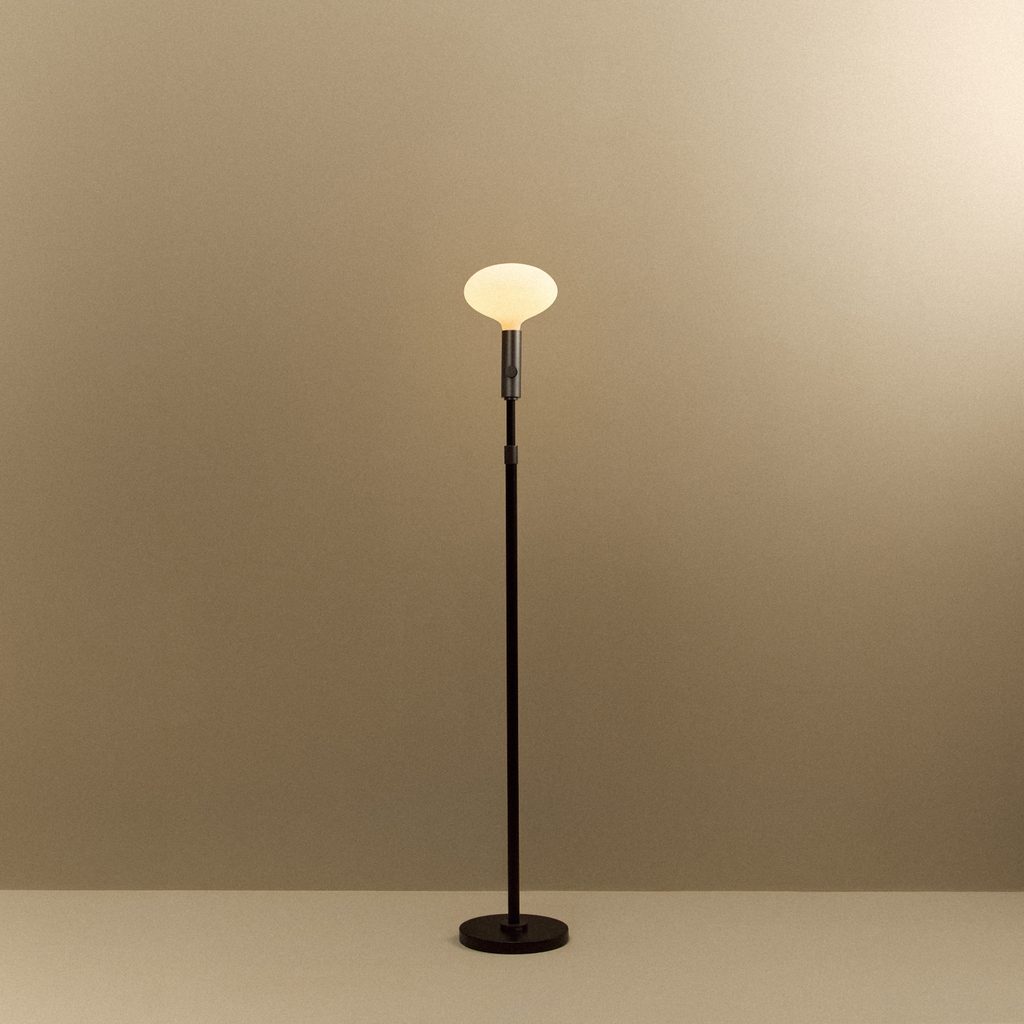 Poise Adjustable Floor Lamp in Graphite + Oval II