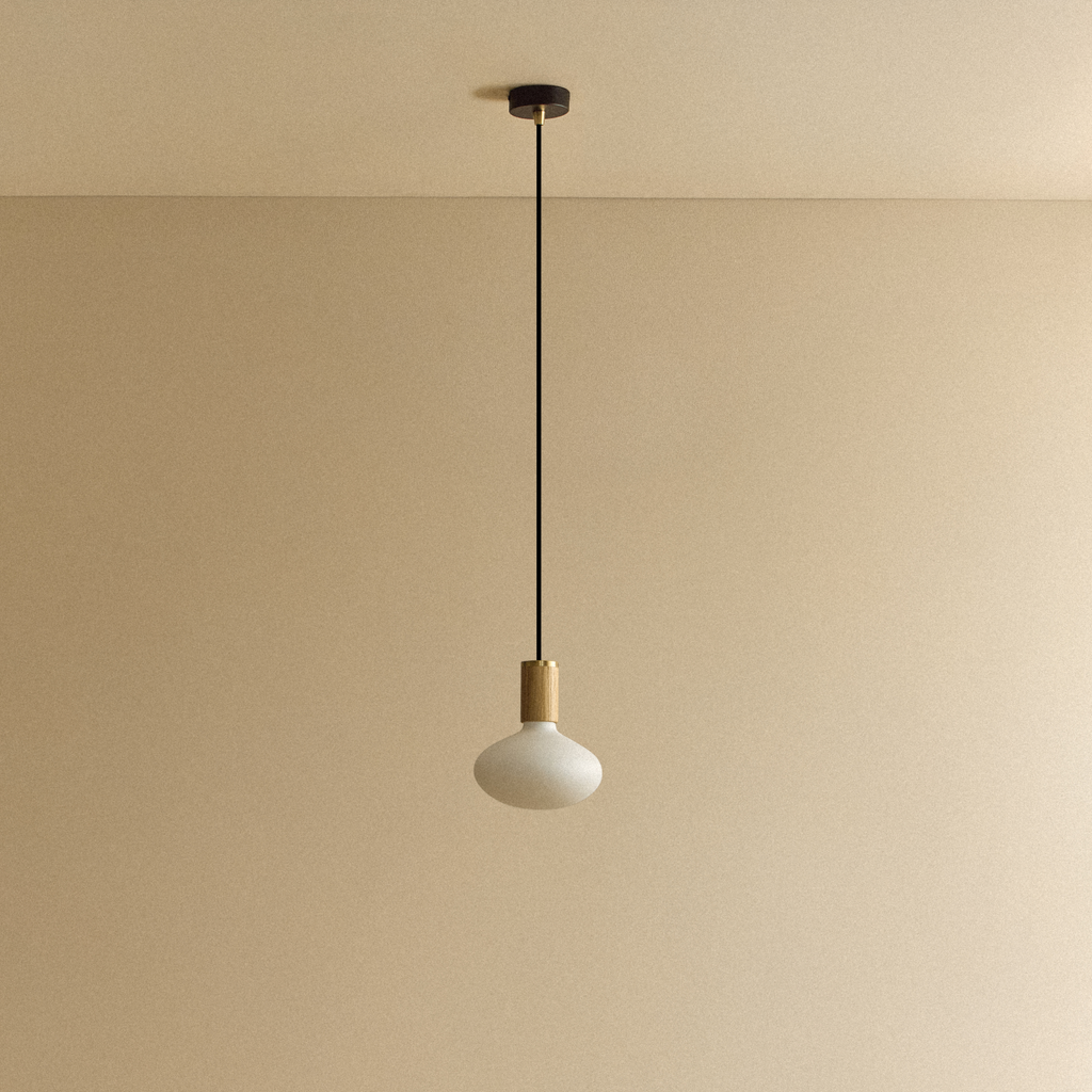 Oval Dim-to-Warm Pendant Light in Oak
