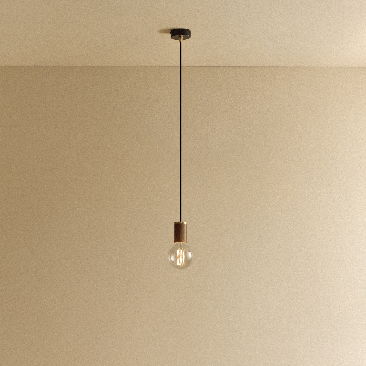 Elva Pendant Light Non-Tinted in Walnut
