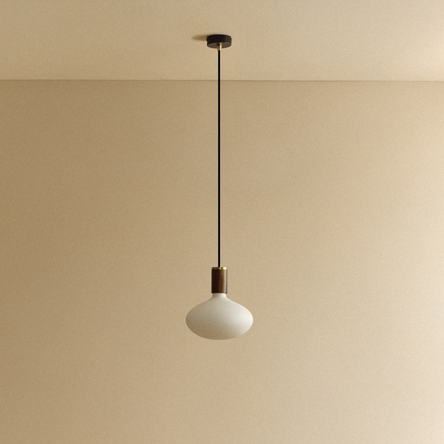 Oval Dim-to-Warm Pendant Light in Walnut
