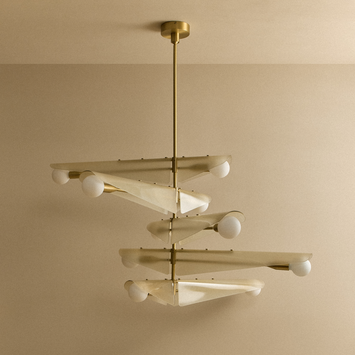 Sycamore Chandelier 5 Tiers in Dusk Pink