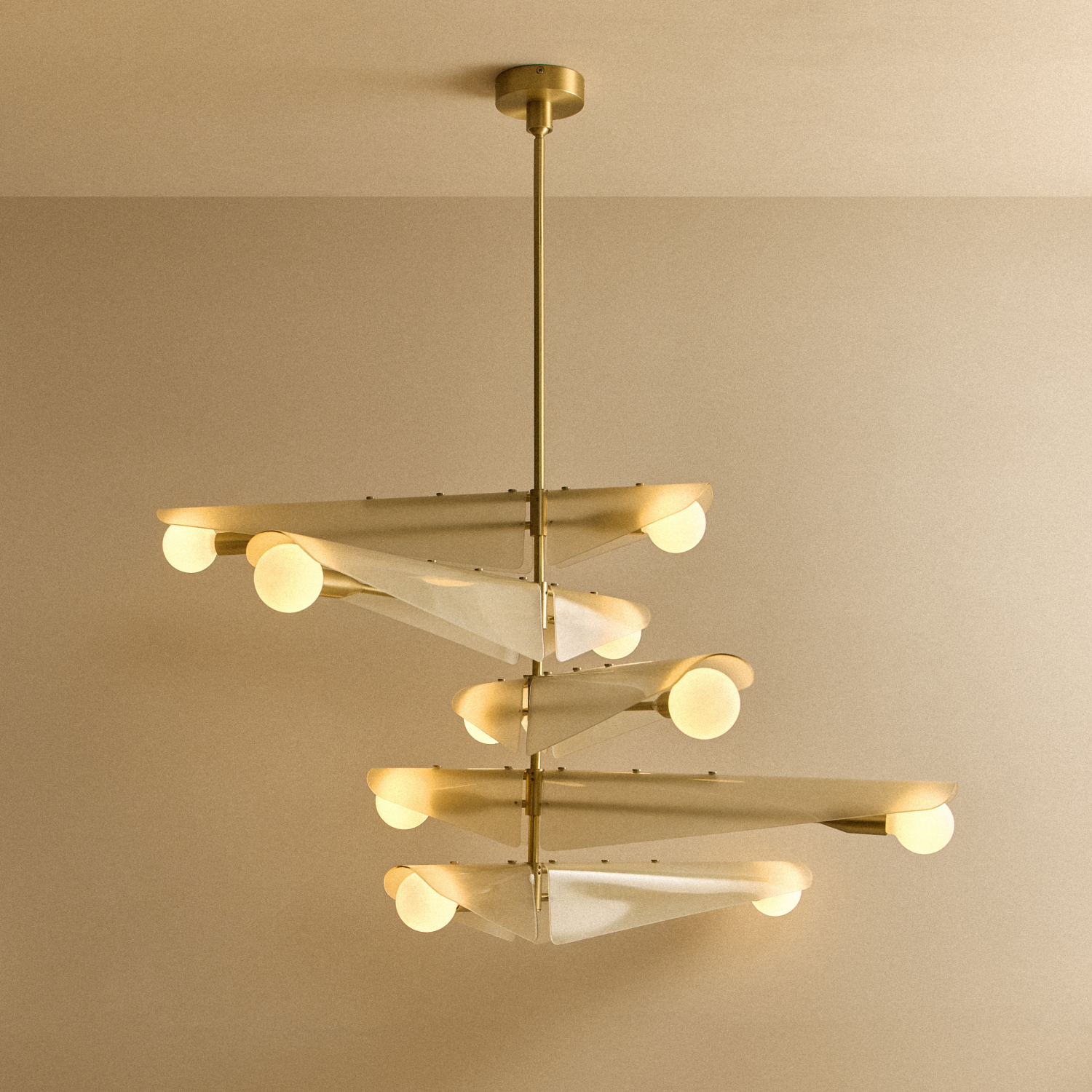 Sycamore Chandelier 5 Tiers in Dusk Pink