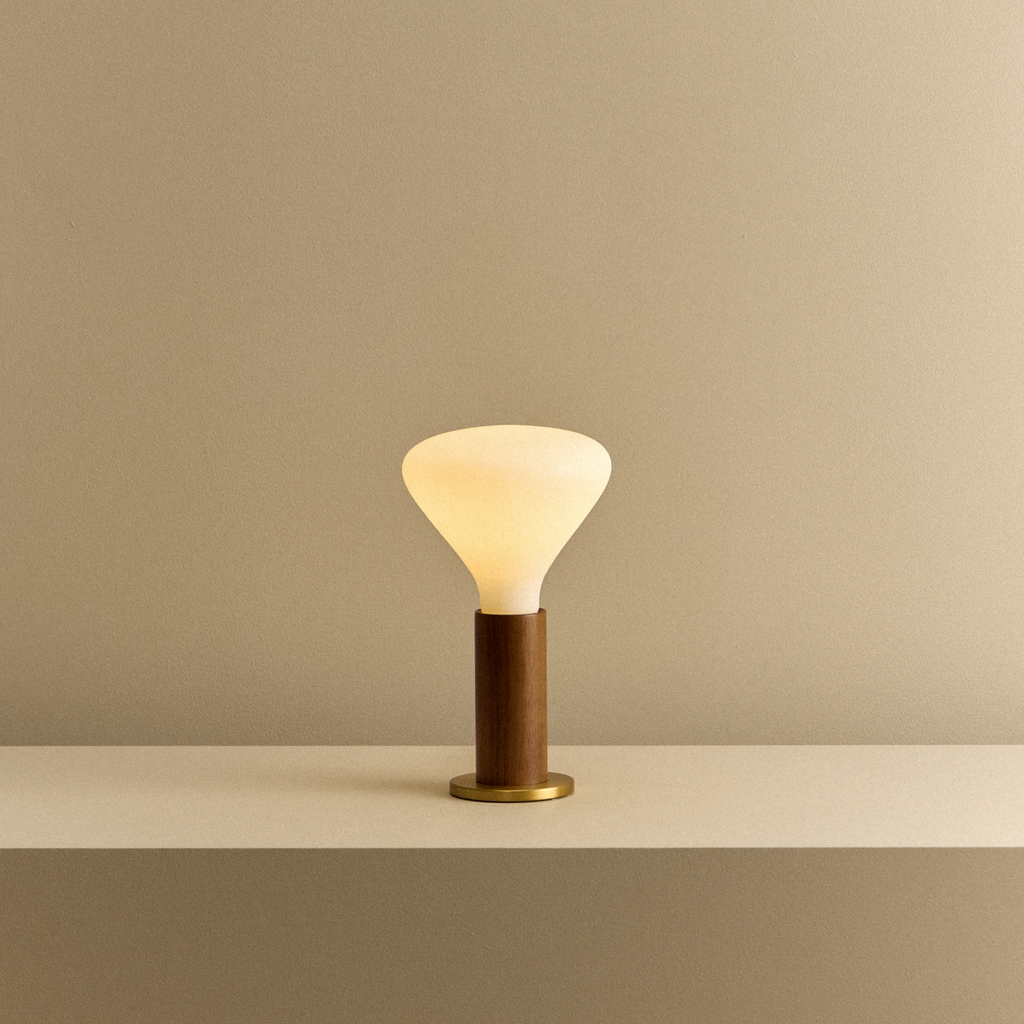 Knuckle Table Lamp in Walnut + Noma