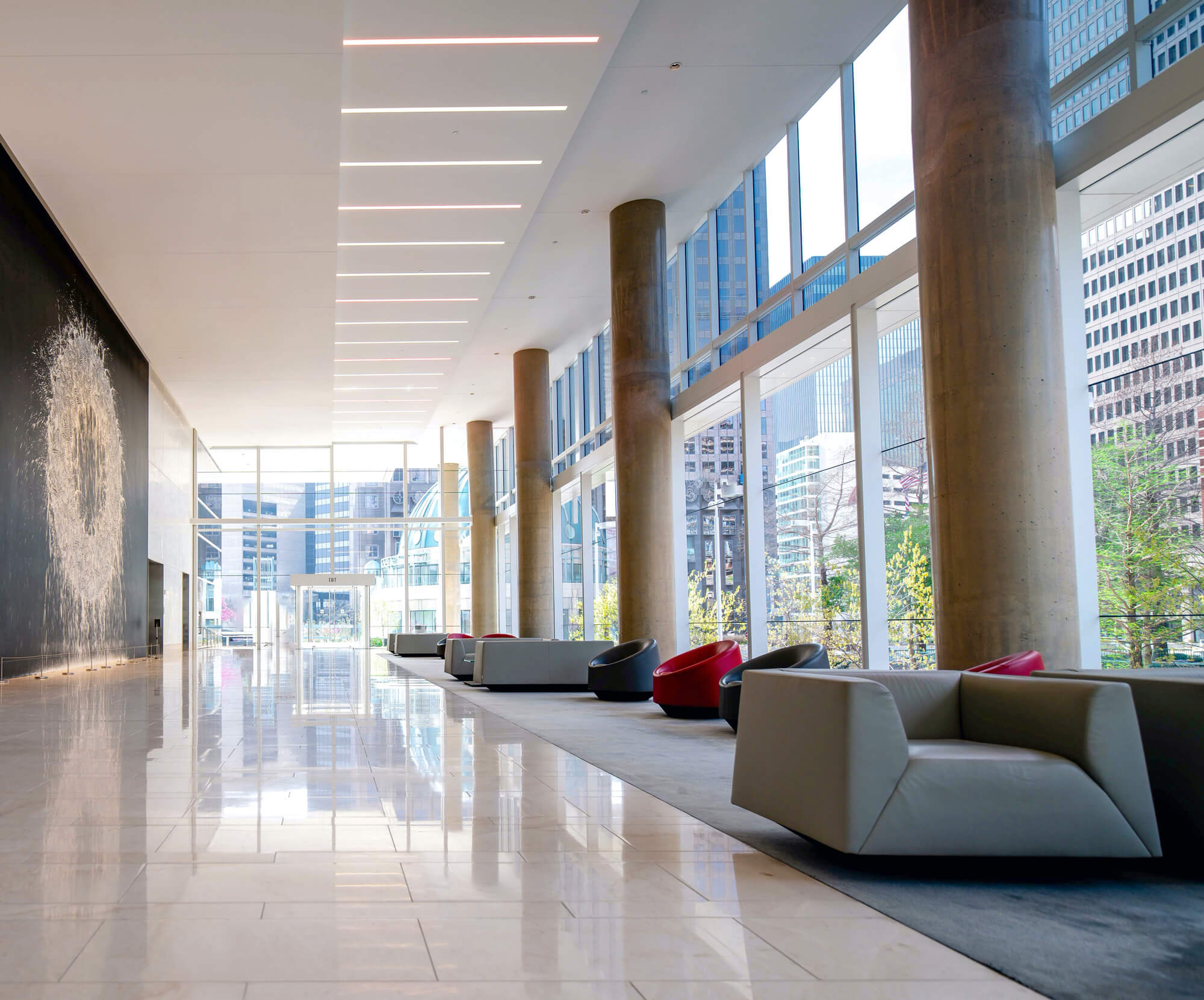 24 inch linear smart recessed light installed in a ceiling, lifestyle view