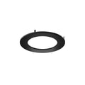 6 inch black recessed round trim ring, front view
