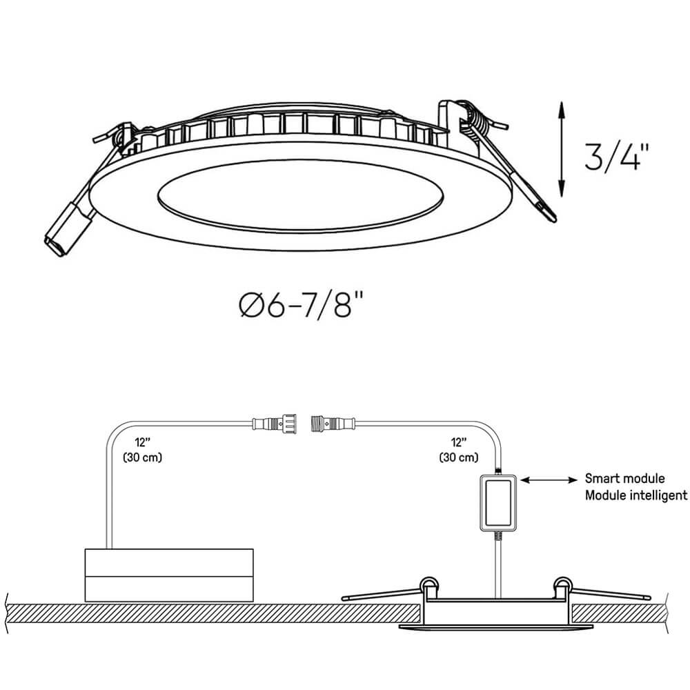 6 inch recessed panel light dimension and cutout drawing