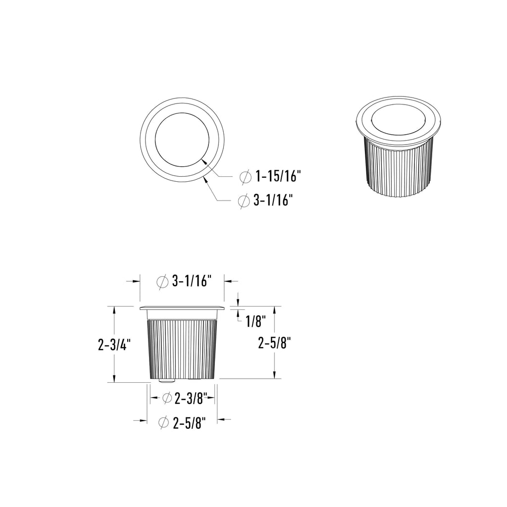 2 Inch Recessed Ground Well Light line drawing