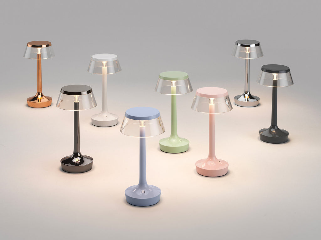 Bon Jour Unplugged table lamps by Flos in all available finishes