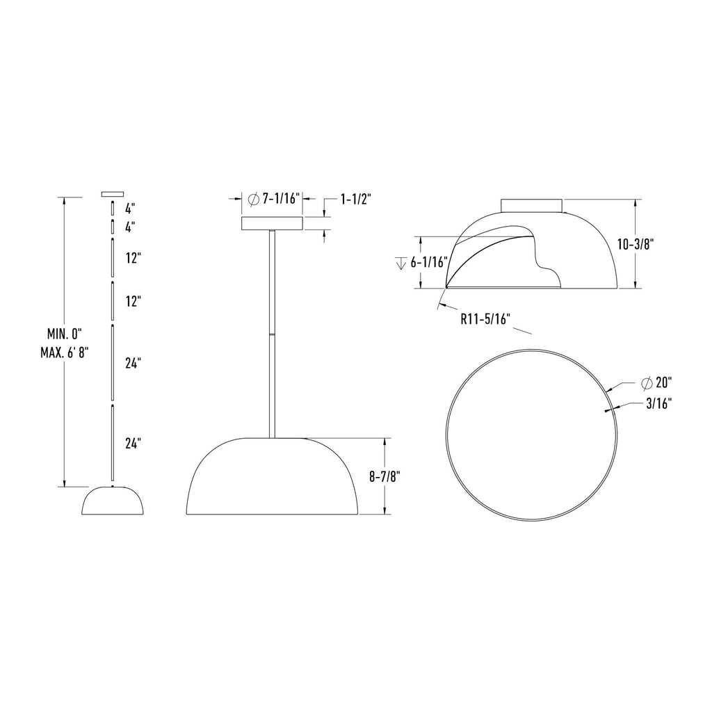 Napa 20" 2-in-1 Flush Mount & Pendant