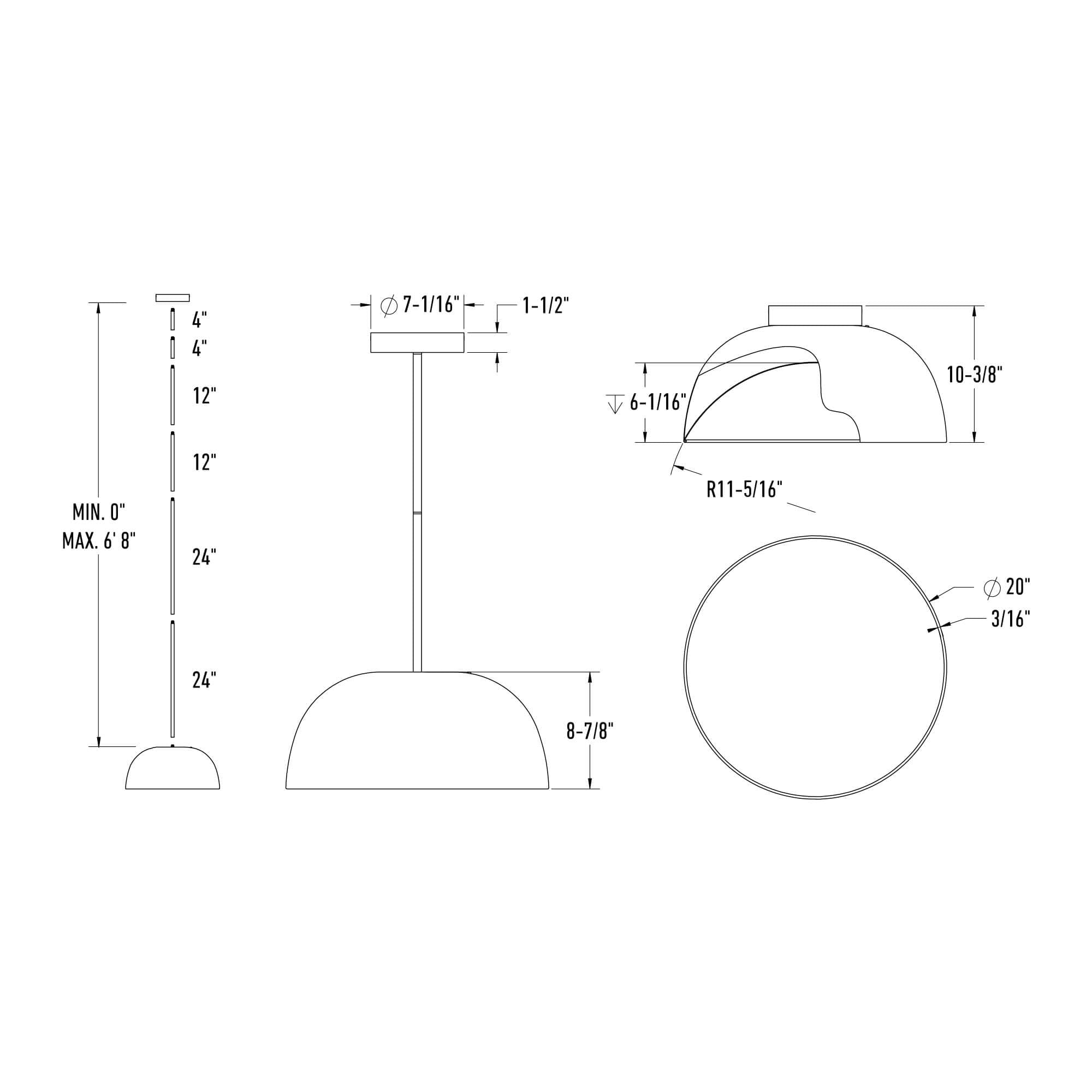 Napa 20" 2-in-1 Flush Mount & Pendant