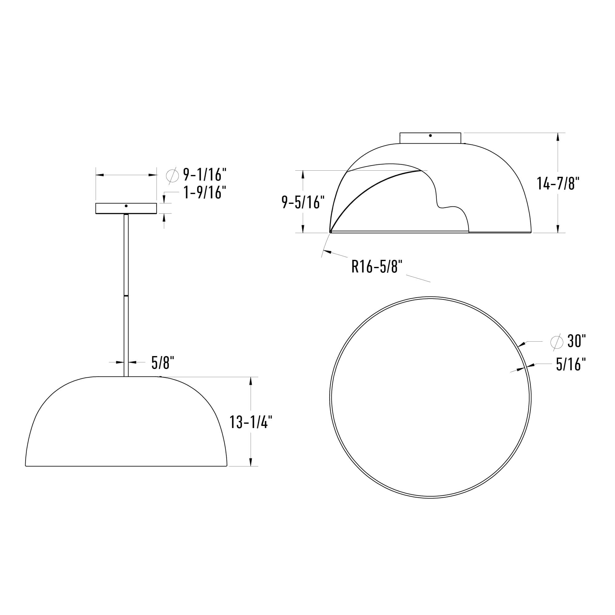 Napa 30" 2-in-1 Flush Mount & Pendant