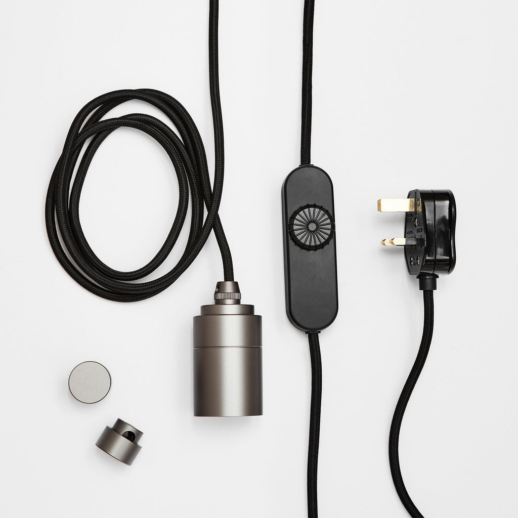 Oval Dim to Warm Plug-In Pendant in Graphite