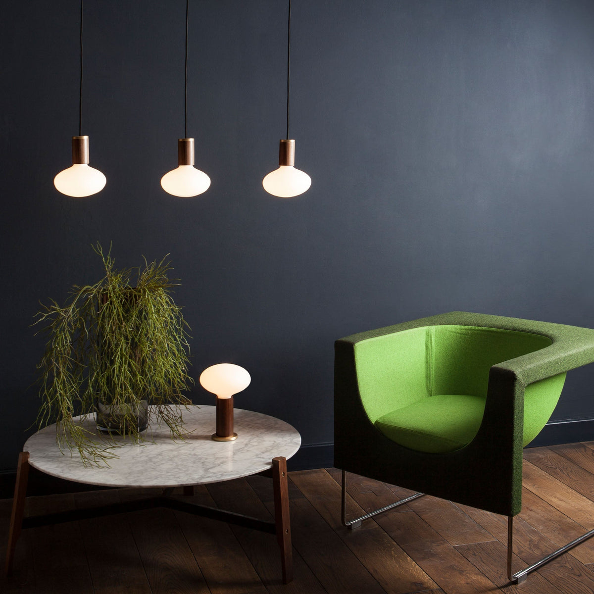Oval Dim to Warm Pendant Light in Graphite