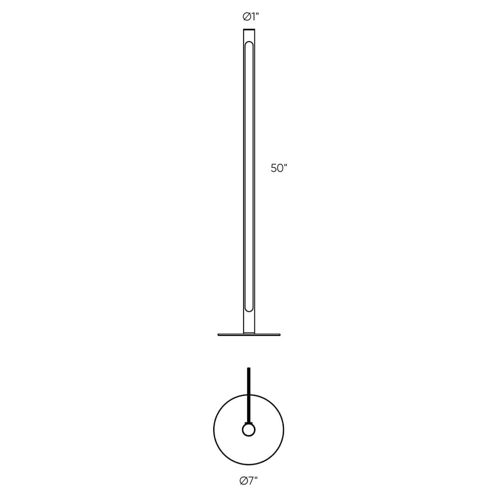 50 inch smart digital floor lamp dimensions