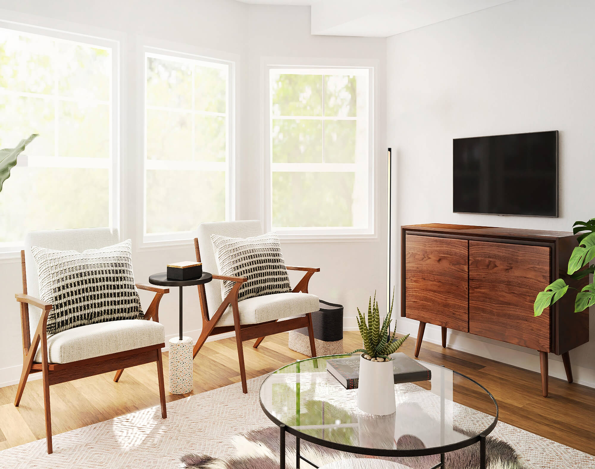 50 inch smart digital floor lamp lifestyle