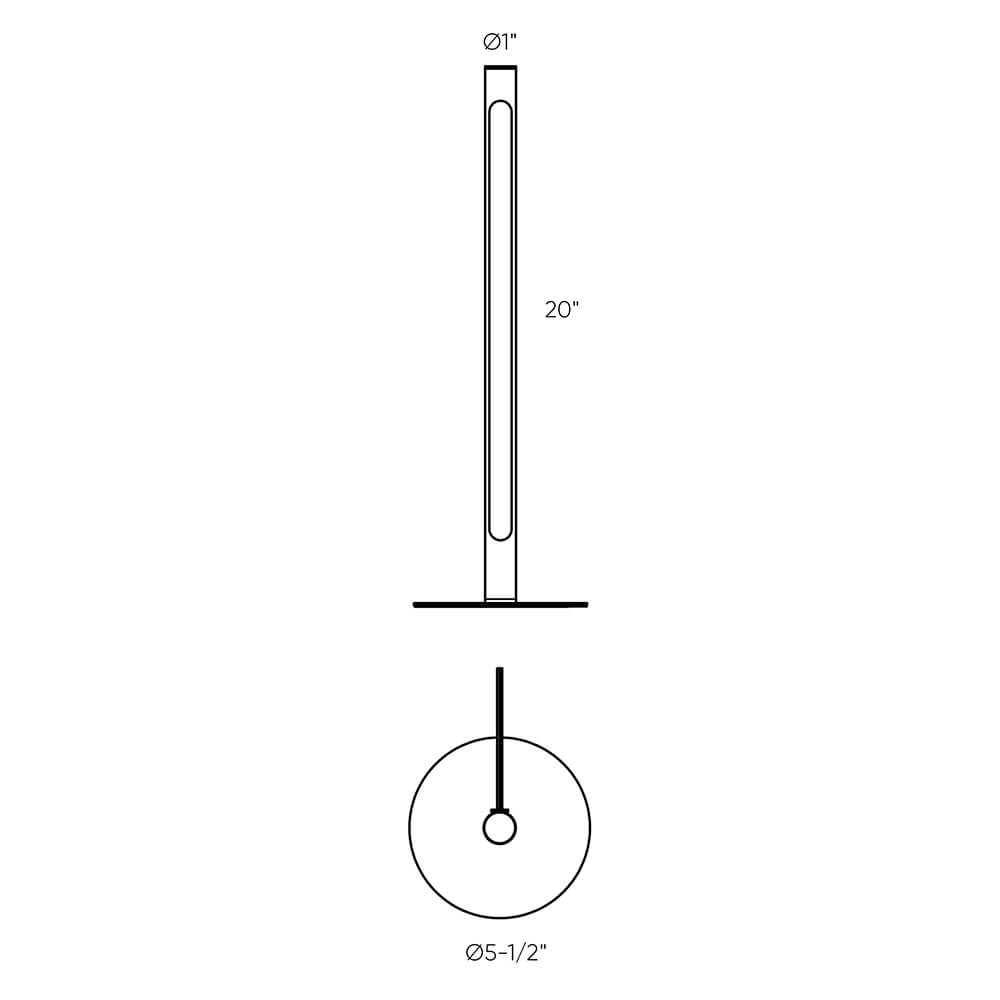 20 inch smart digital table lamp dimensions